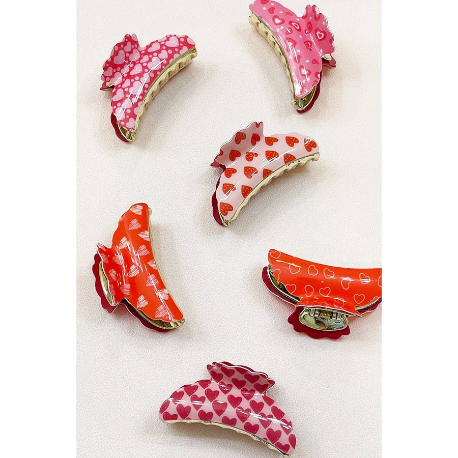 Hearts Hair Claw Clip
