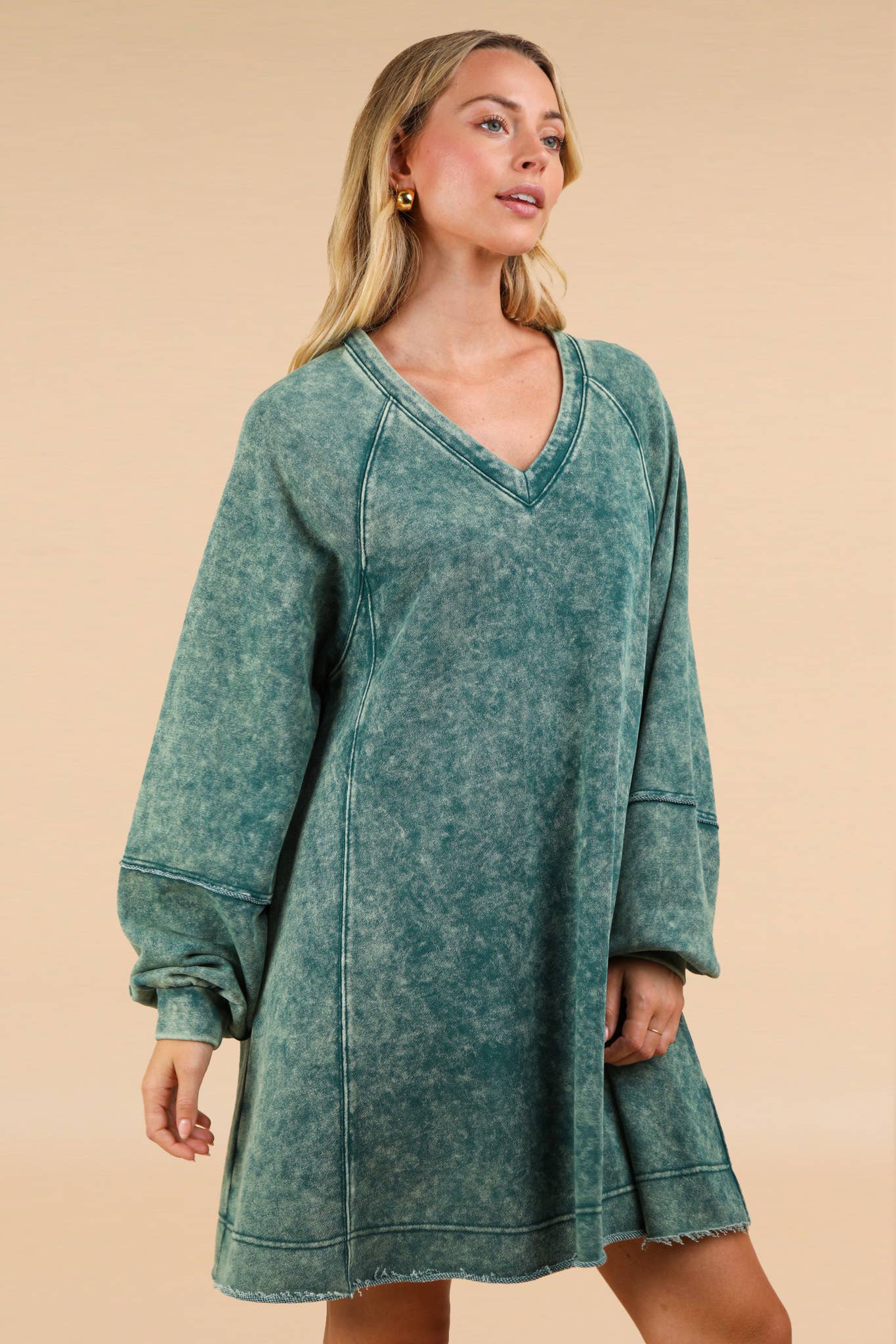 Mineral Washed Oversized Mini Dress