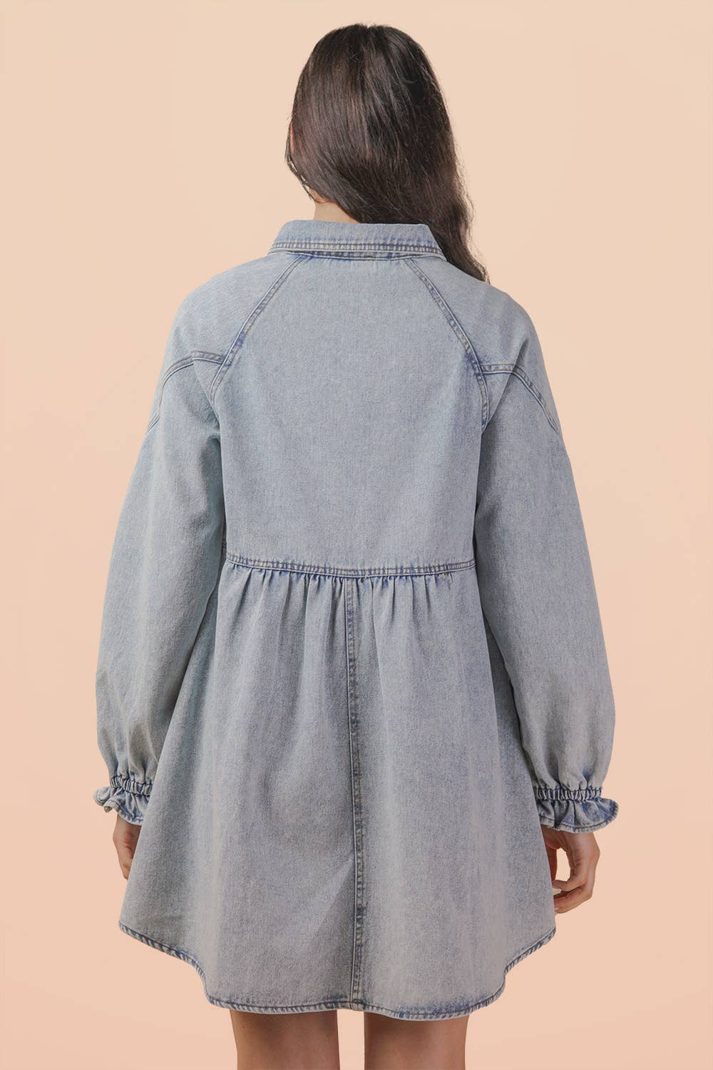 Denim Heart Button Dress