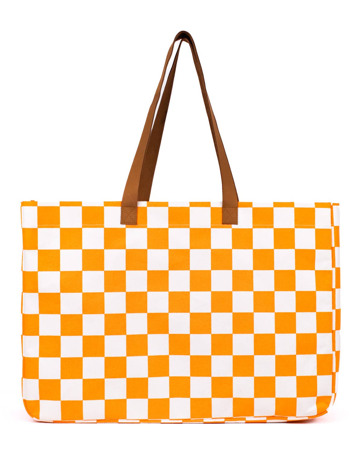 Checkered Tote White/Orange