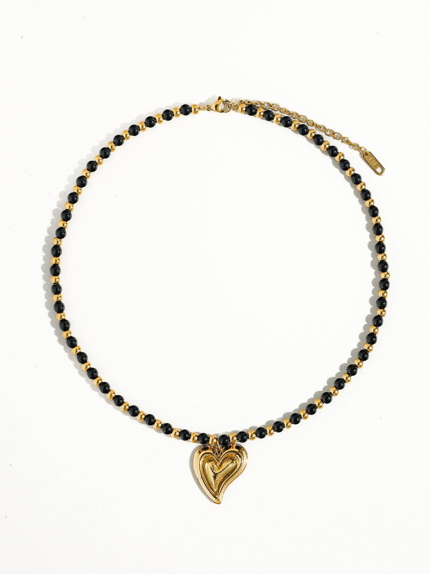 Sappho 18K Gold Heart Beaded Necklace