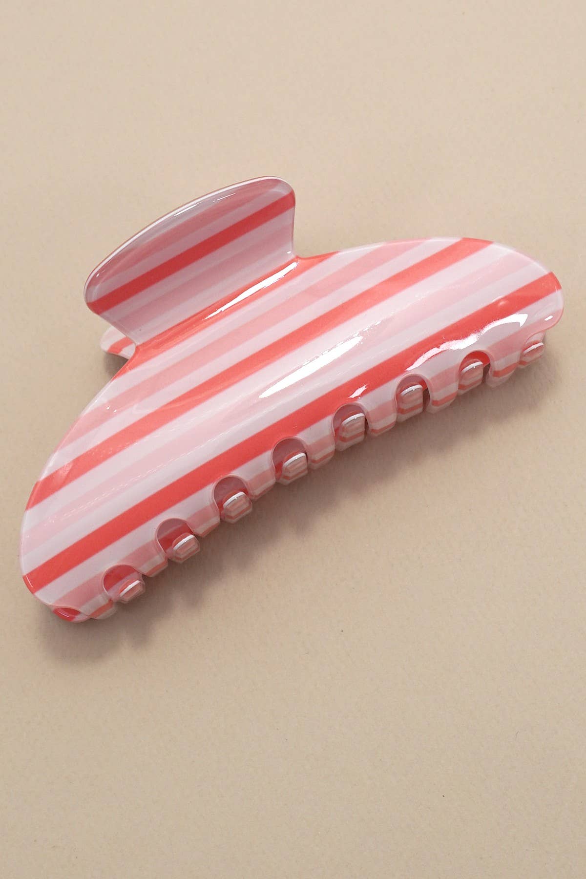 Oval Stripe Hair Claw Clip