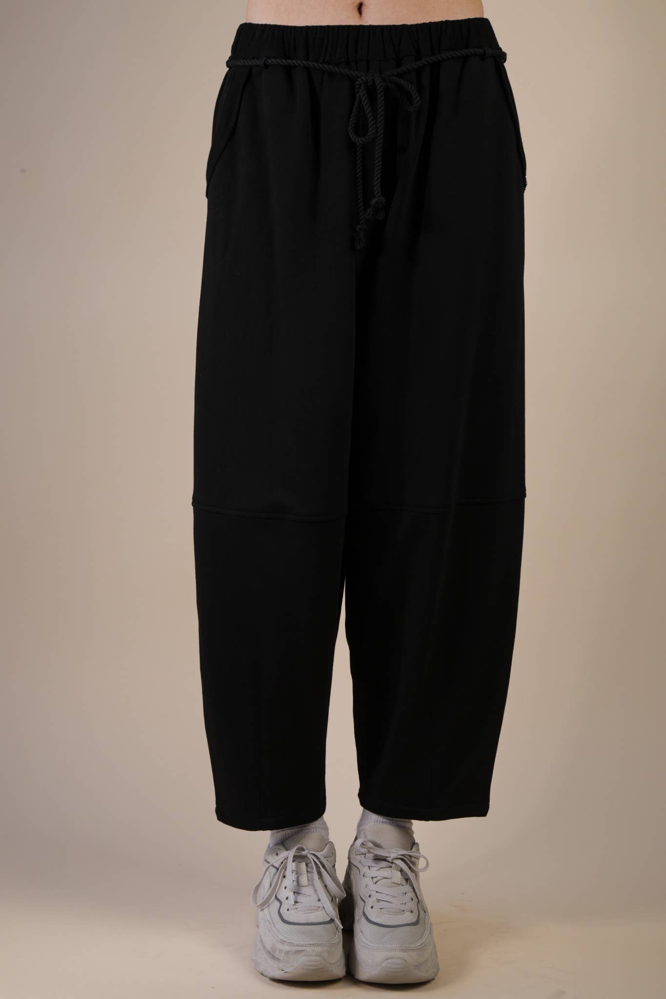 Braid Waist Strip Barrel Pants