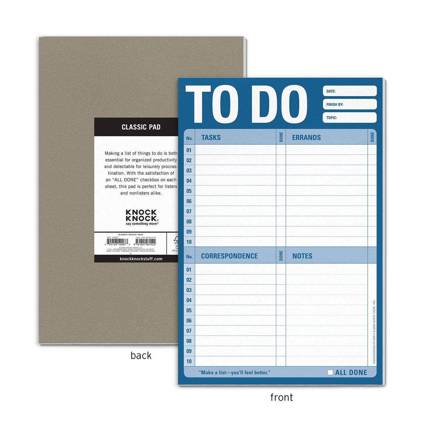 To Do Pad - Organized Notepad, 60 Sheets