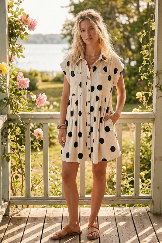 Polka Dot Poplin Mini Dress