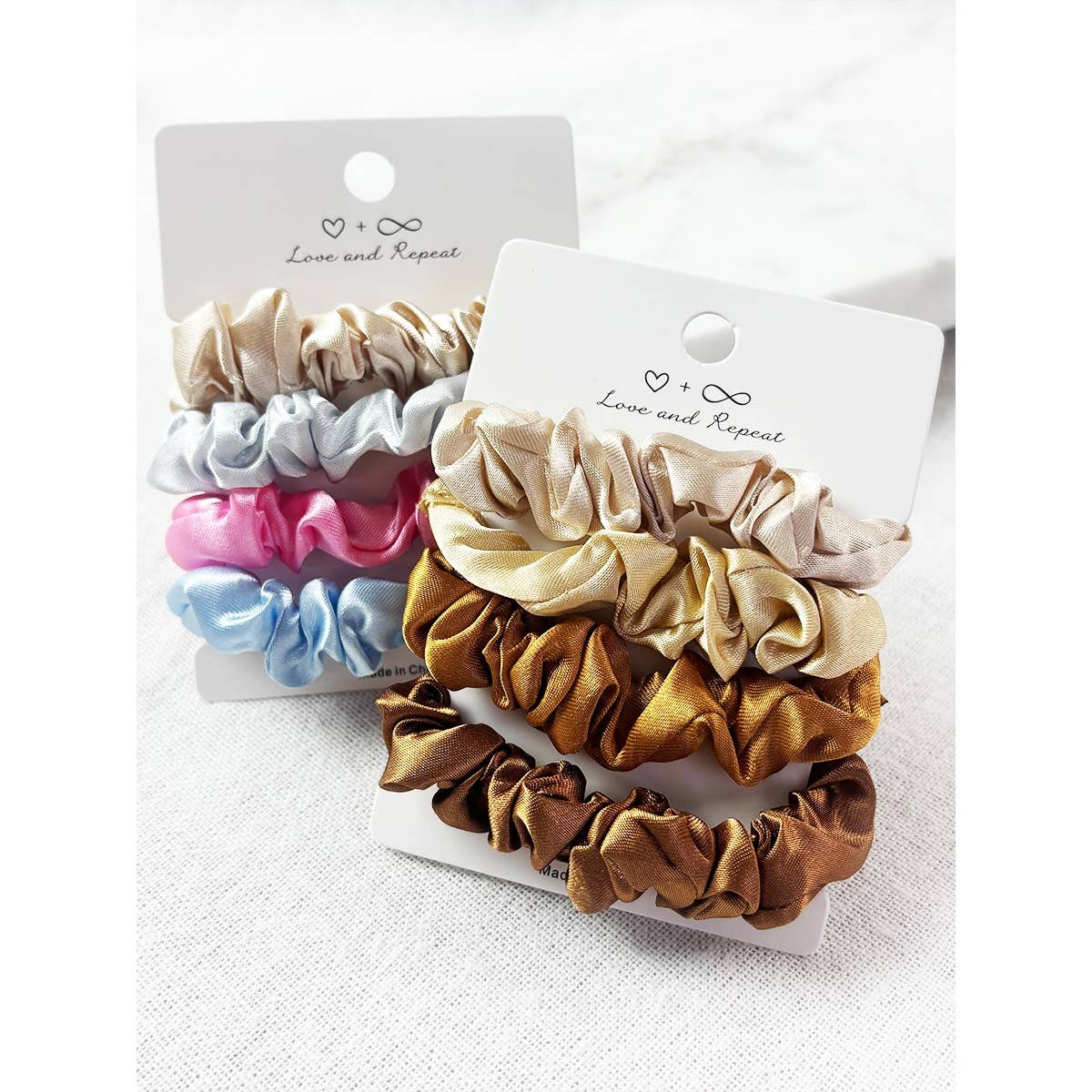 4-Pcs Satin Scrunchie Set