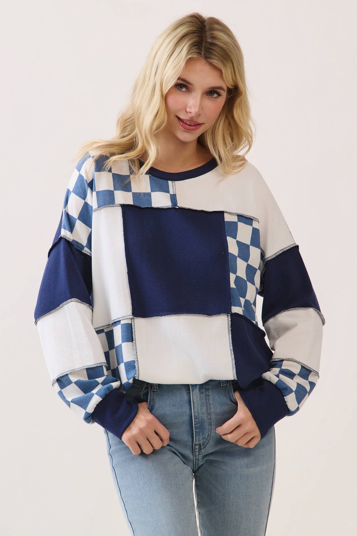 Pink Checker Pullover