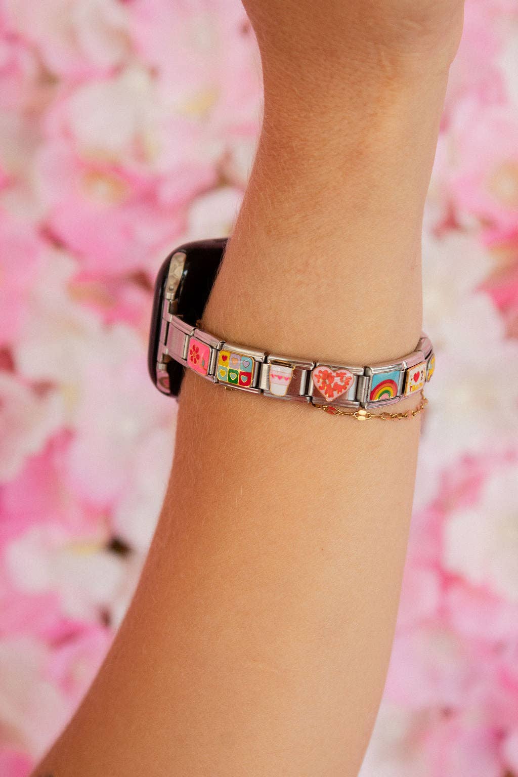 Silver Charm Watch Band