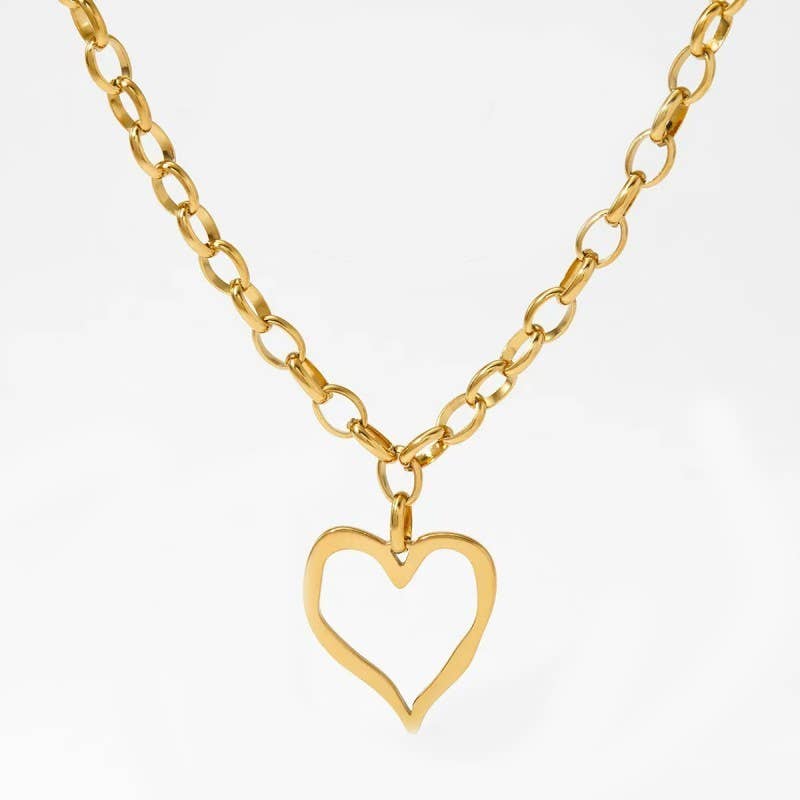 Waterproof Chunky Heart Necklace