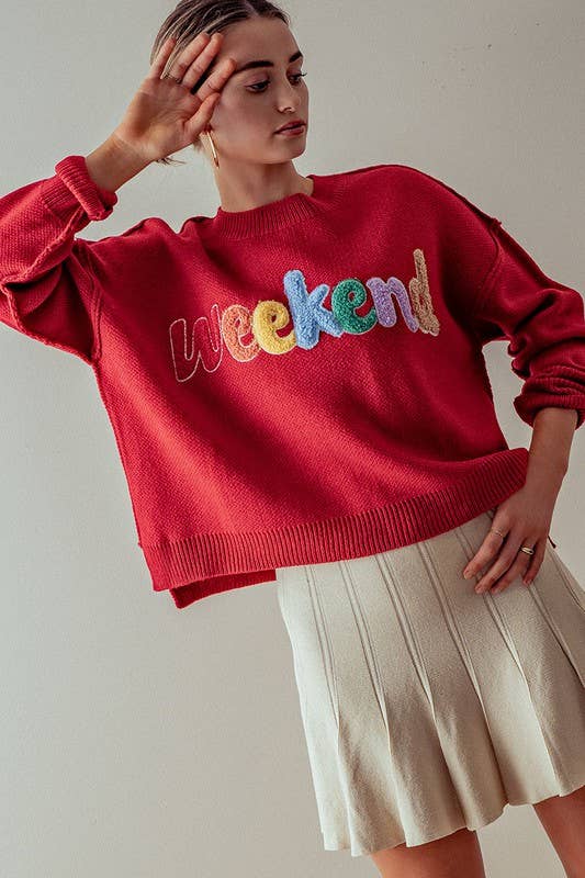 Red Weekend Knit Sweater
