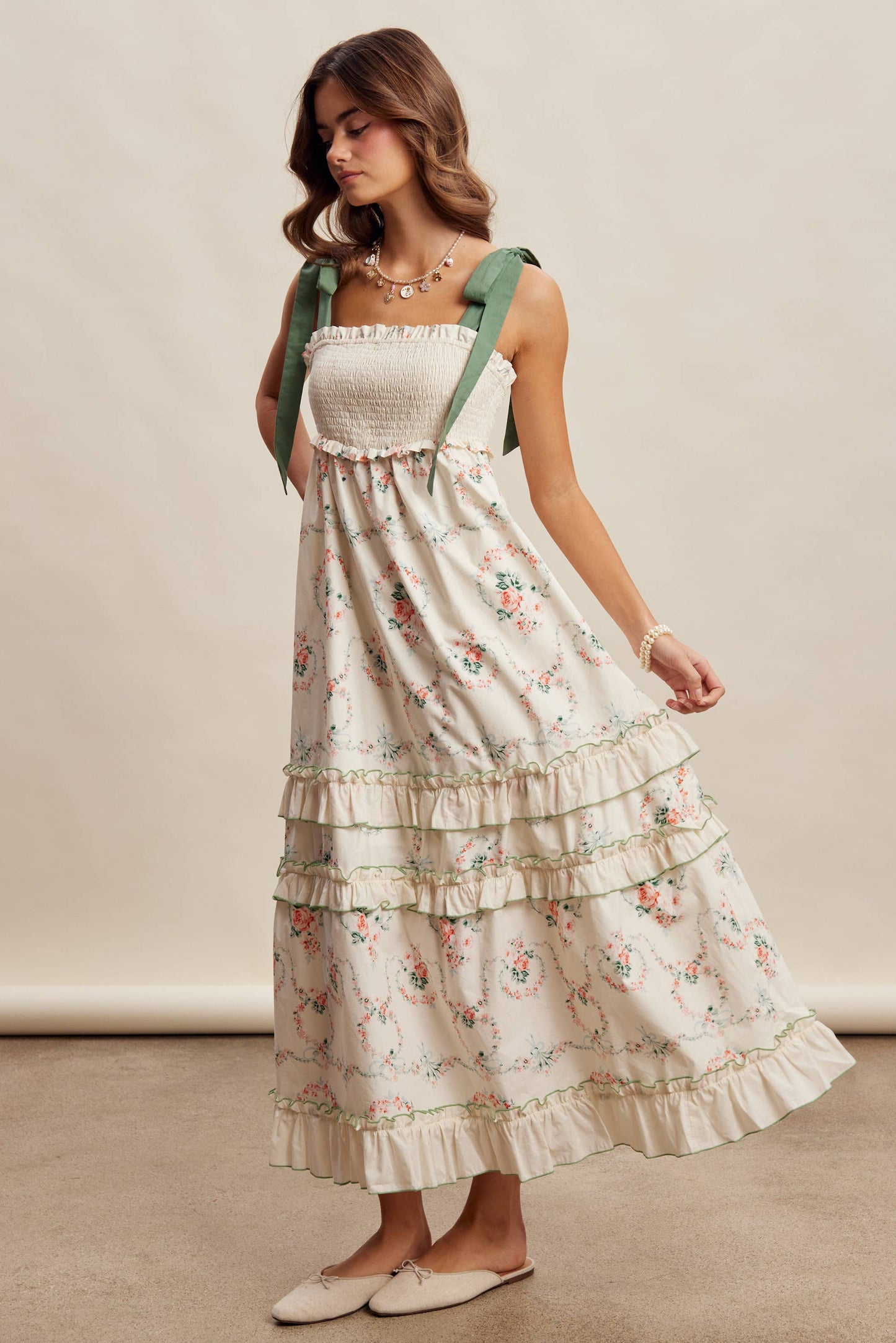 Tea Party Floral Midi Dress