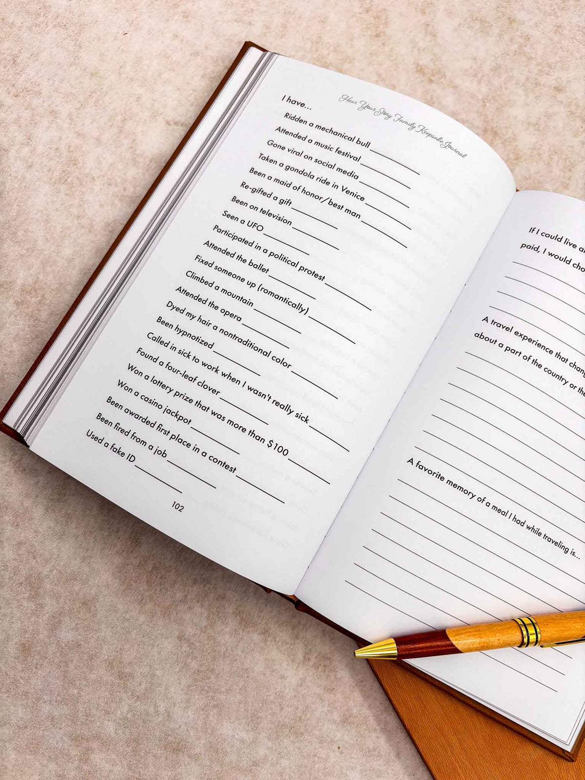 I Want You to Hear My Story: Heirloom Guided Memory Journal