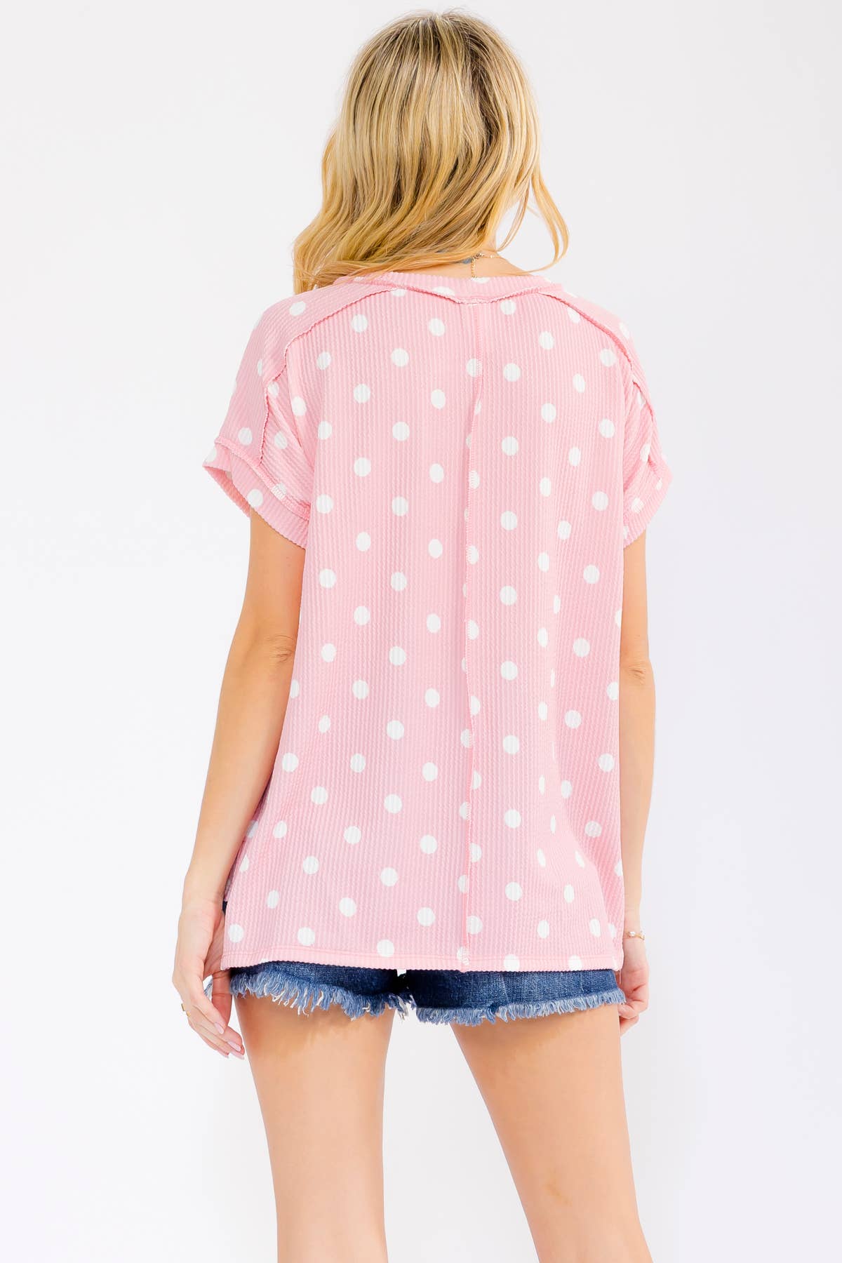 Polka Dot Ribbed Top