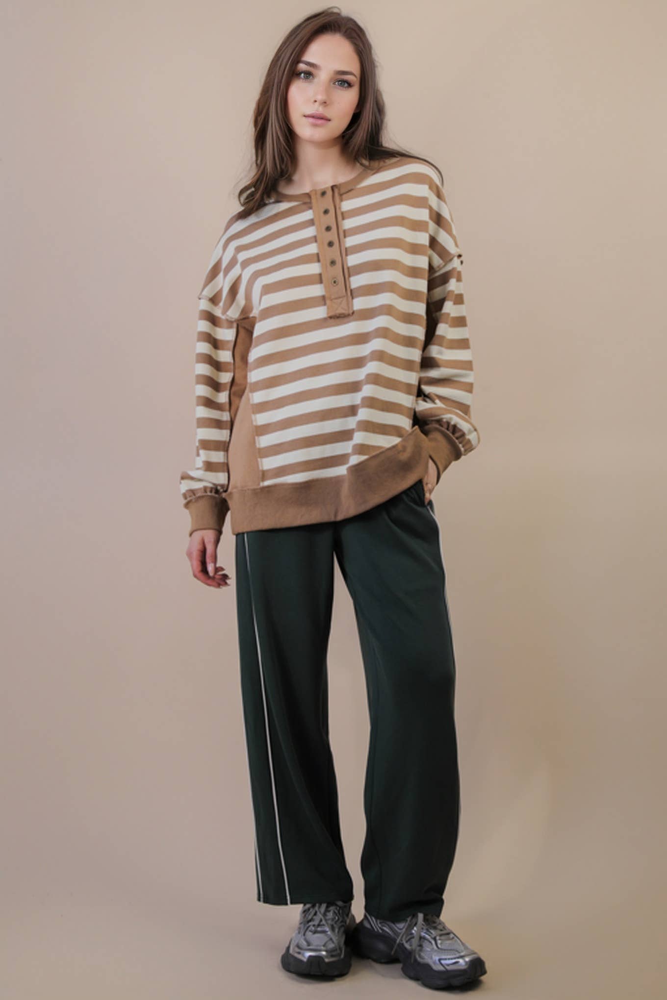 Oversized Striped Rugby Top