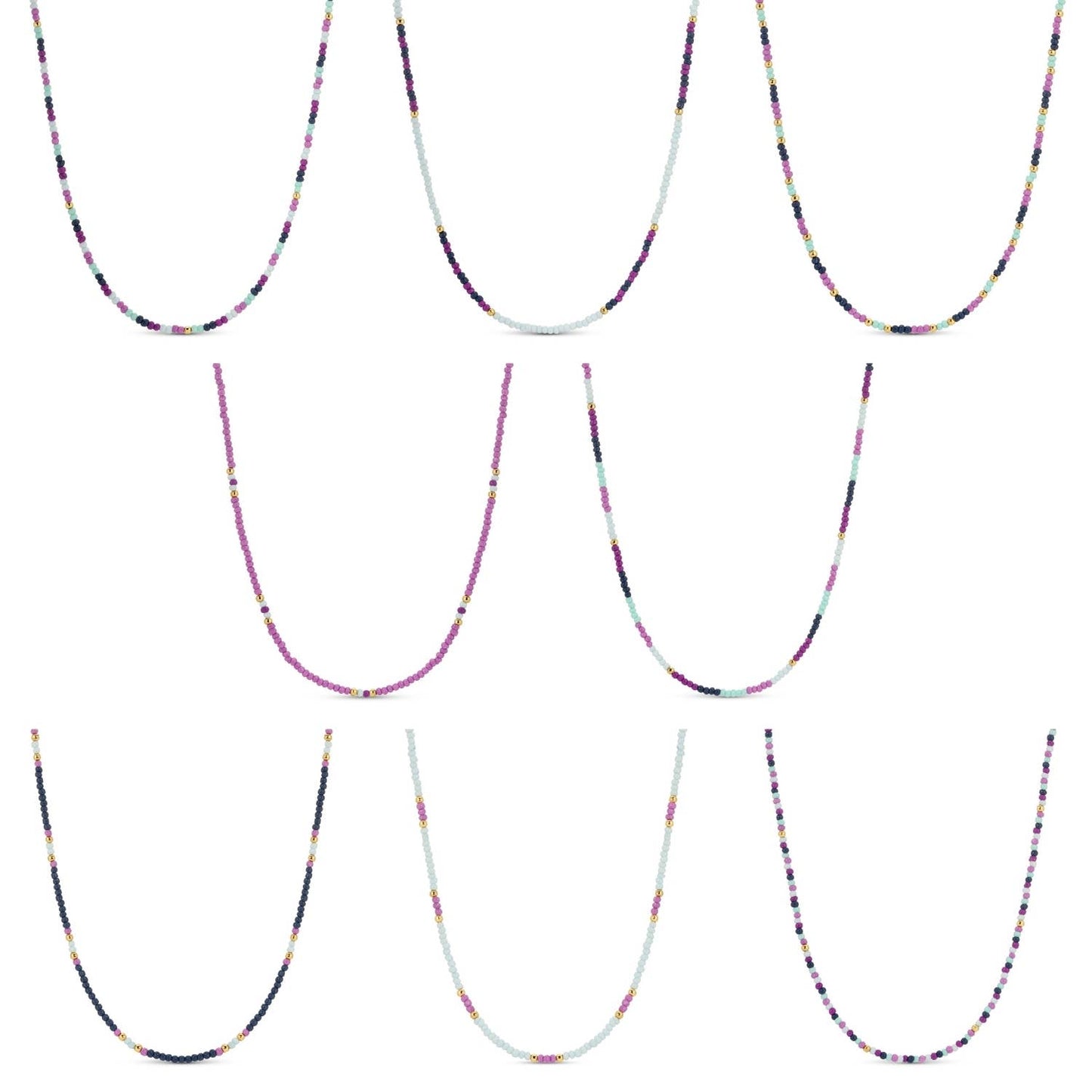 Splendid Iris Seed Bead Necklaces