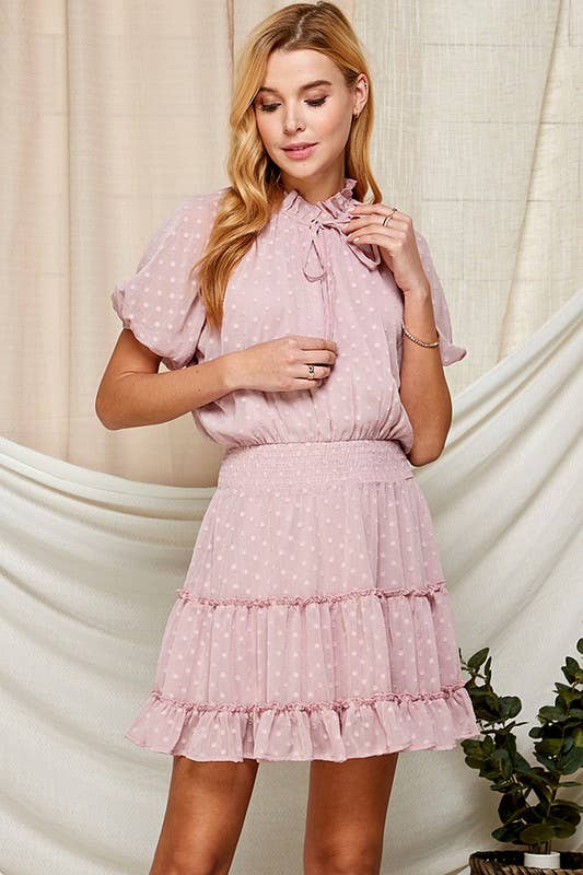 Marsala Dot Dress