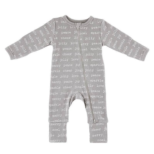 Waffle Knit Cozy Romper - Holiday Cheer 0-6 Mo