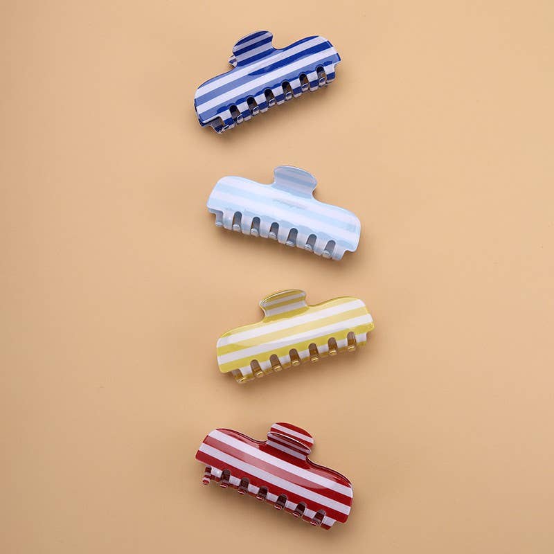 Retro Striped Claw Clip
