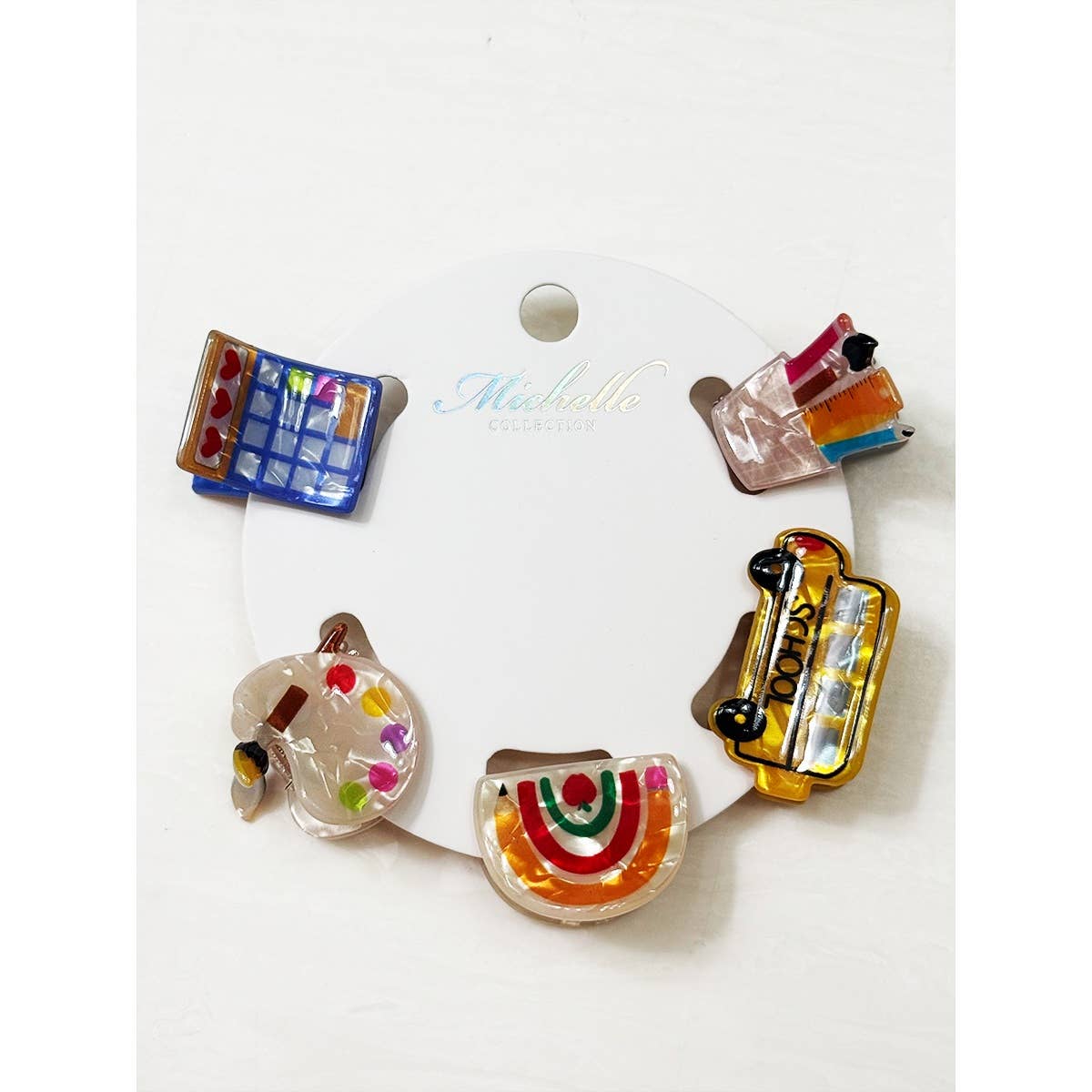 School Theme Mini Hair Claw Clip