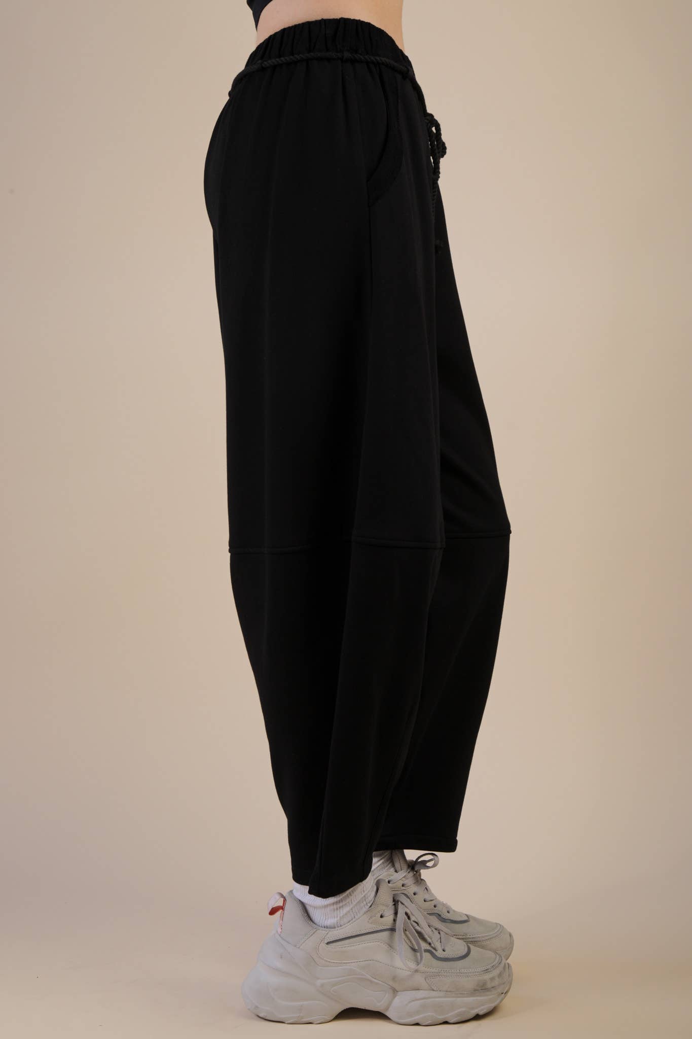 Braid Waist Strip Barrel Pants