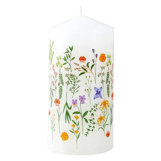 Pillar Candle - Boho Flowers