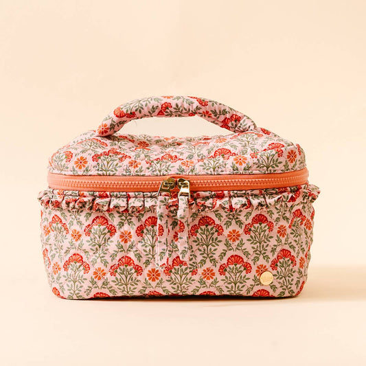 Glam & Go Quilted Cosmetic Bag–Everbloom Dusty Rose
