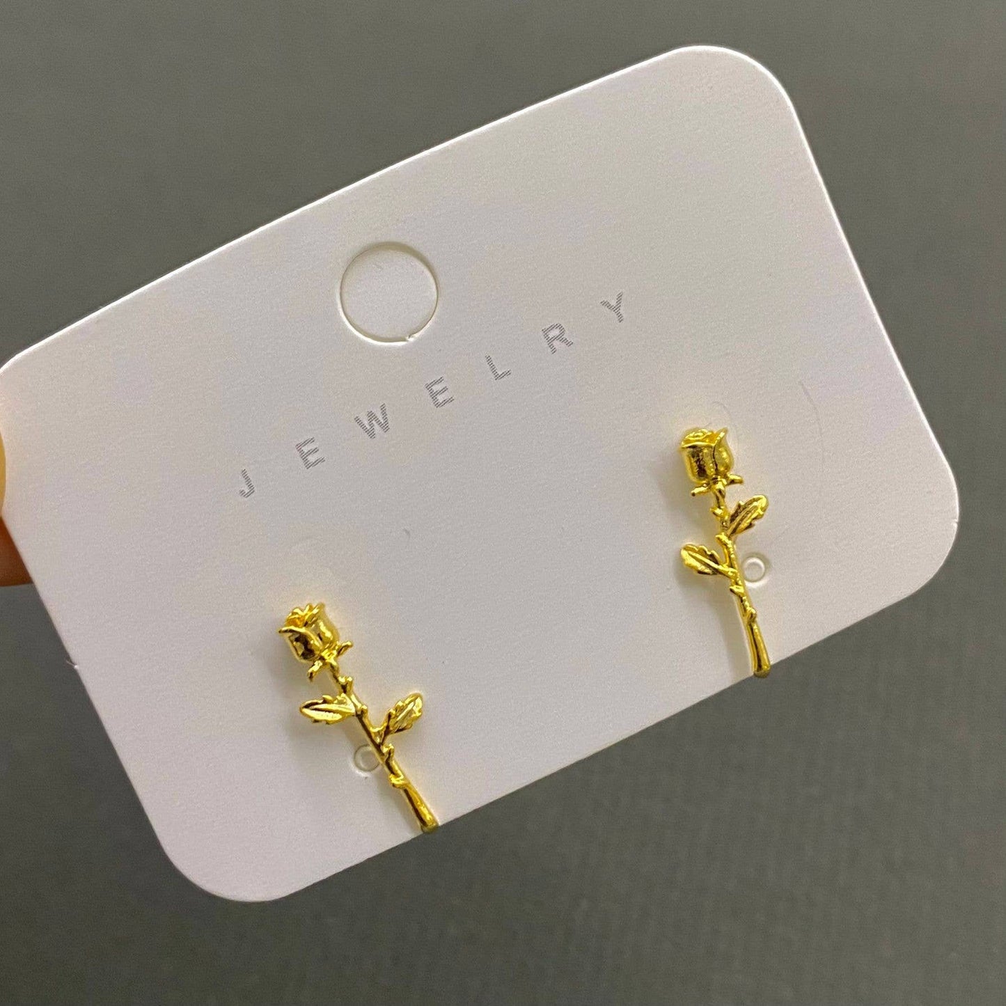 14K Gold Plated Rose Ear Studs