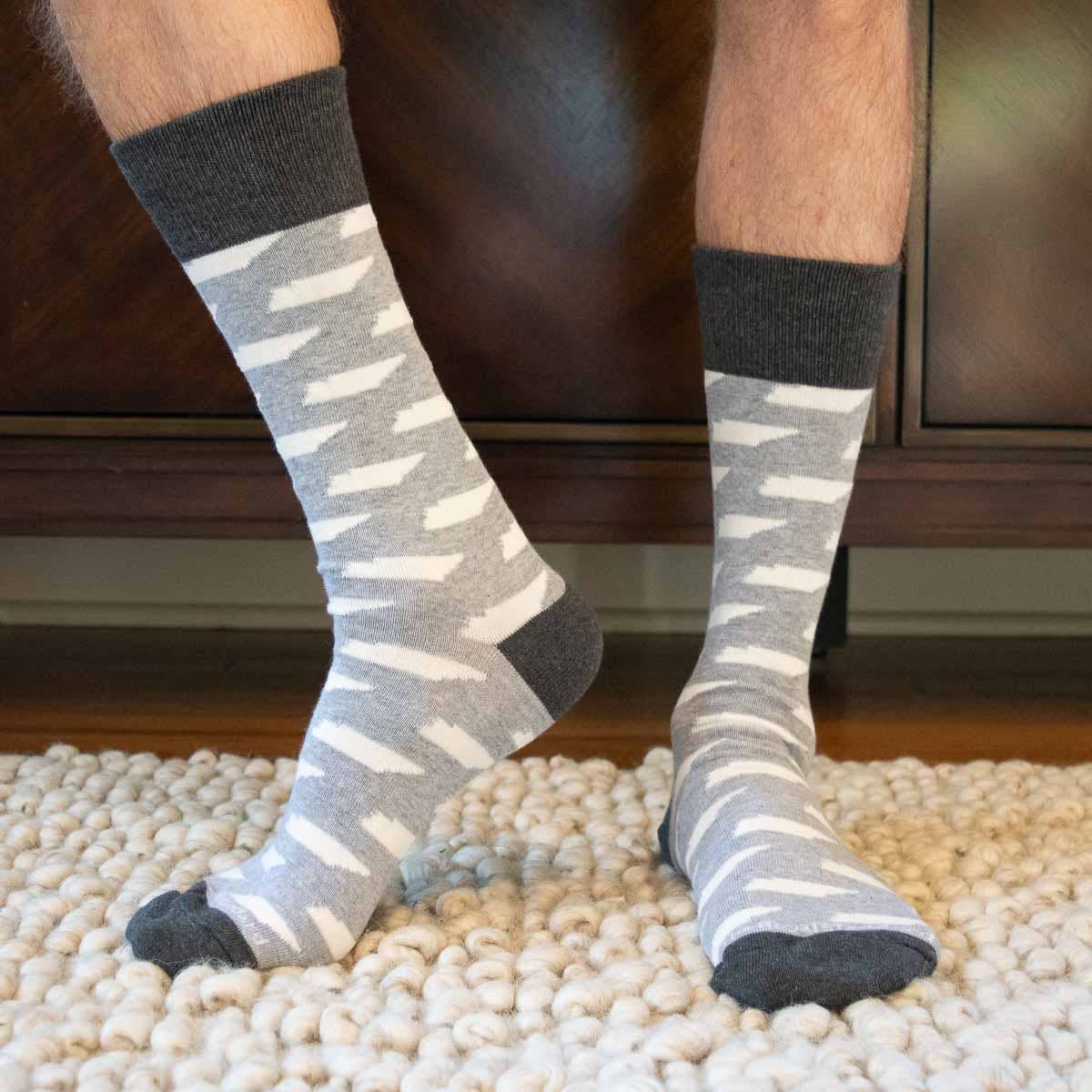 Men's Tennessee Socks   Gray/White   One Size