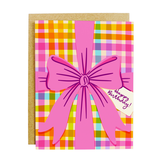 Happy Birthday Gift Bow Card