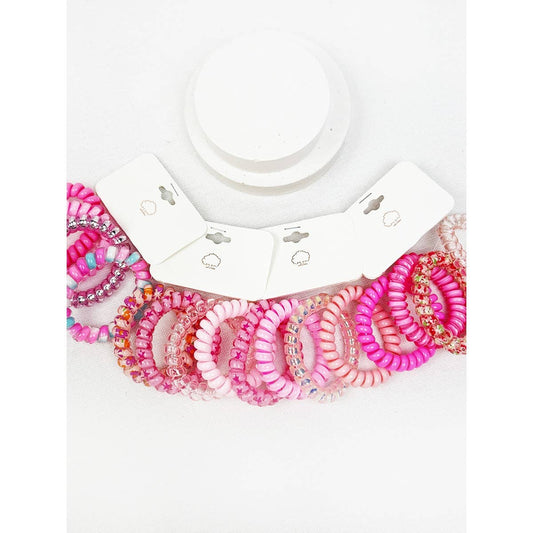 Pink Spiral Hair Ties