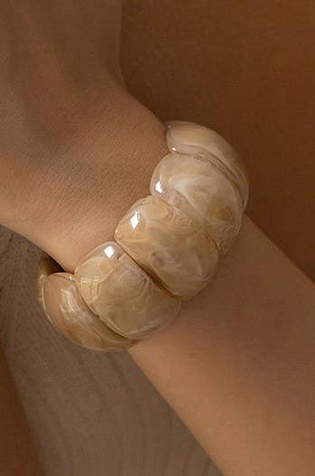 Color-Block Acrylic Stretch Cord Bracelet