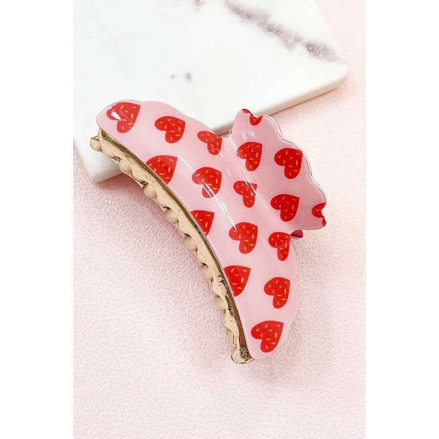 Hearts Hair Claw Clip