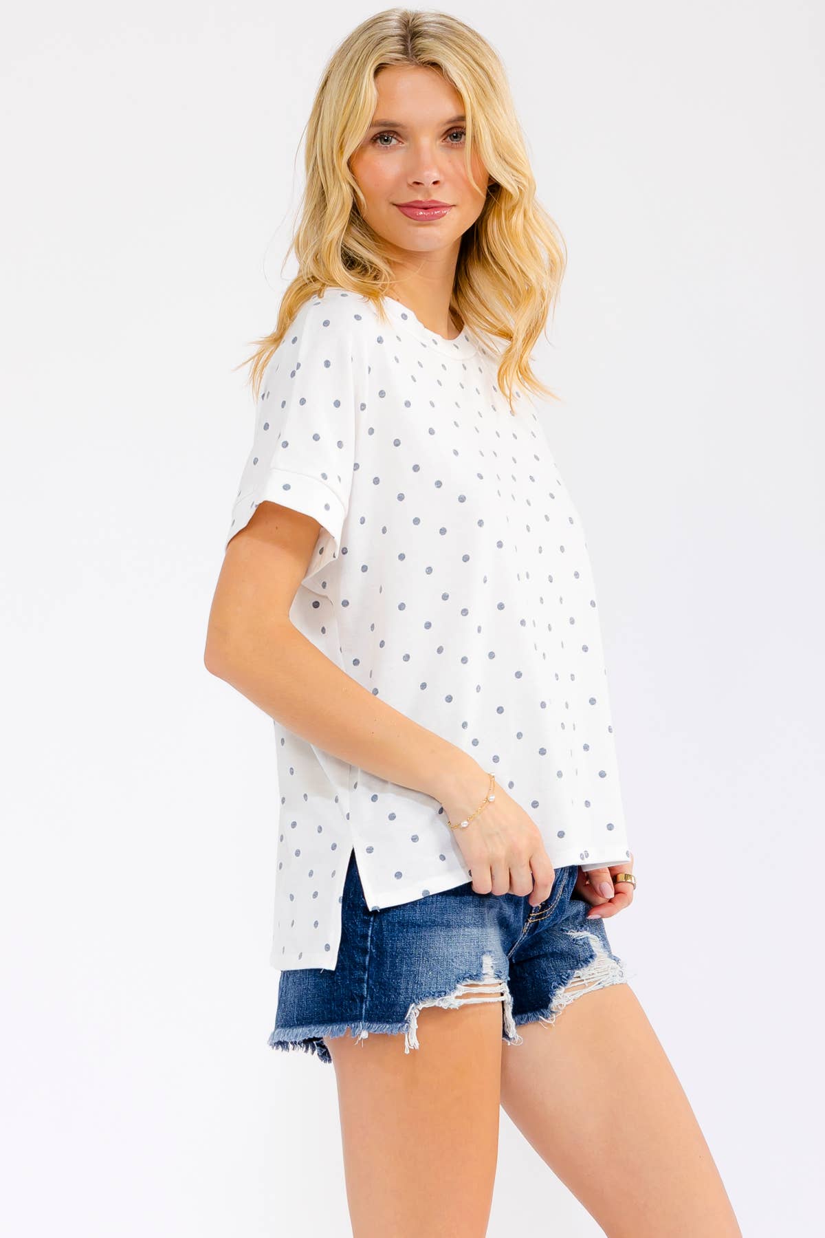 Polka Dot Flowy Top