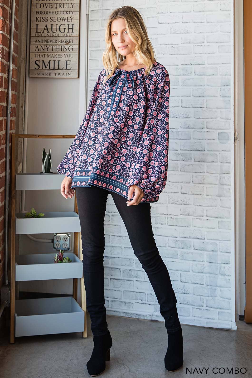 Renea Olive Long Sleeve Top