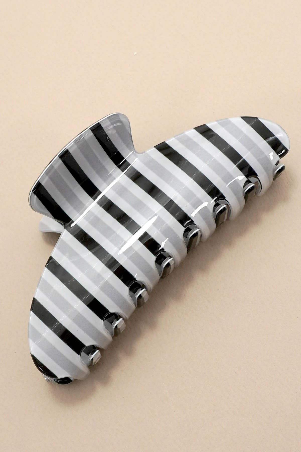 Oval Stripe Hair Claw Clip