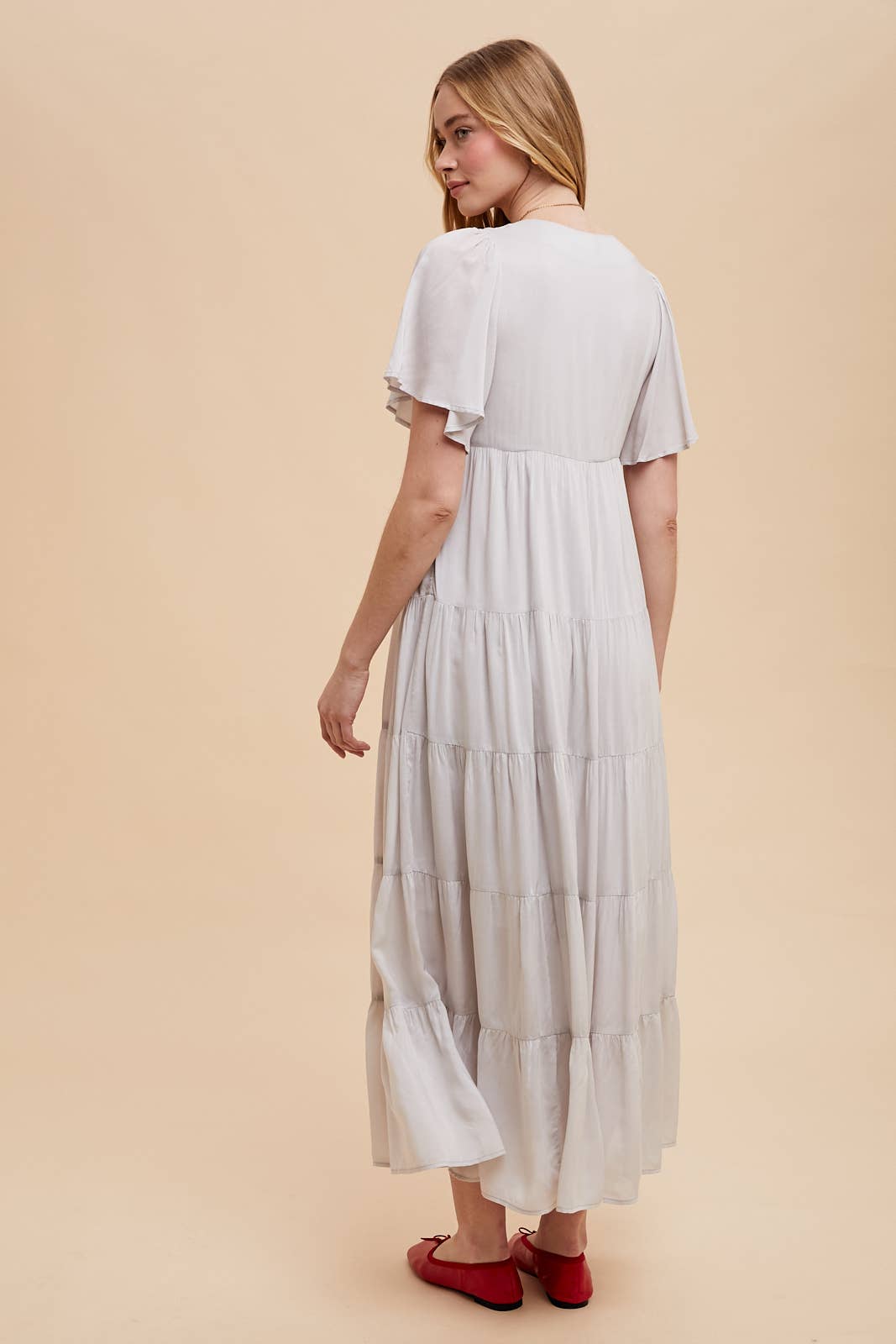 Apricot Flowy Maxi Dress