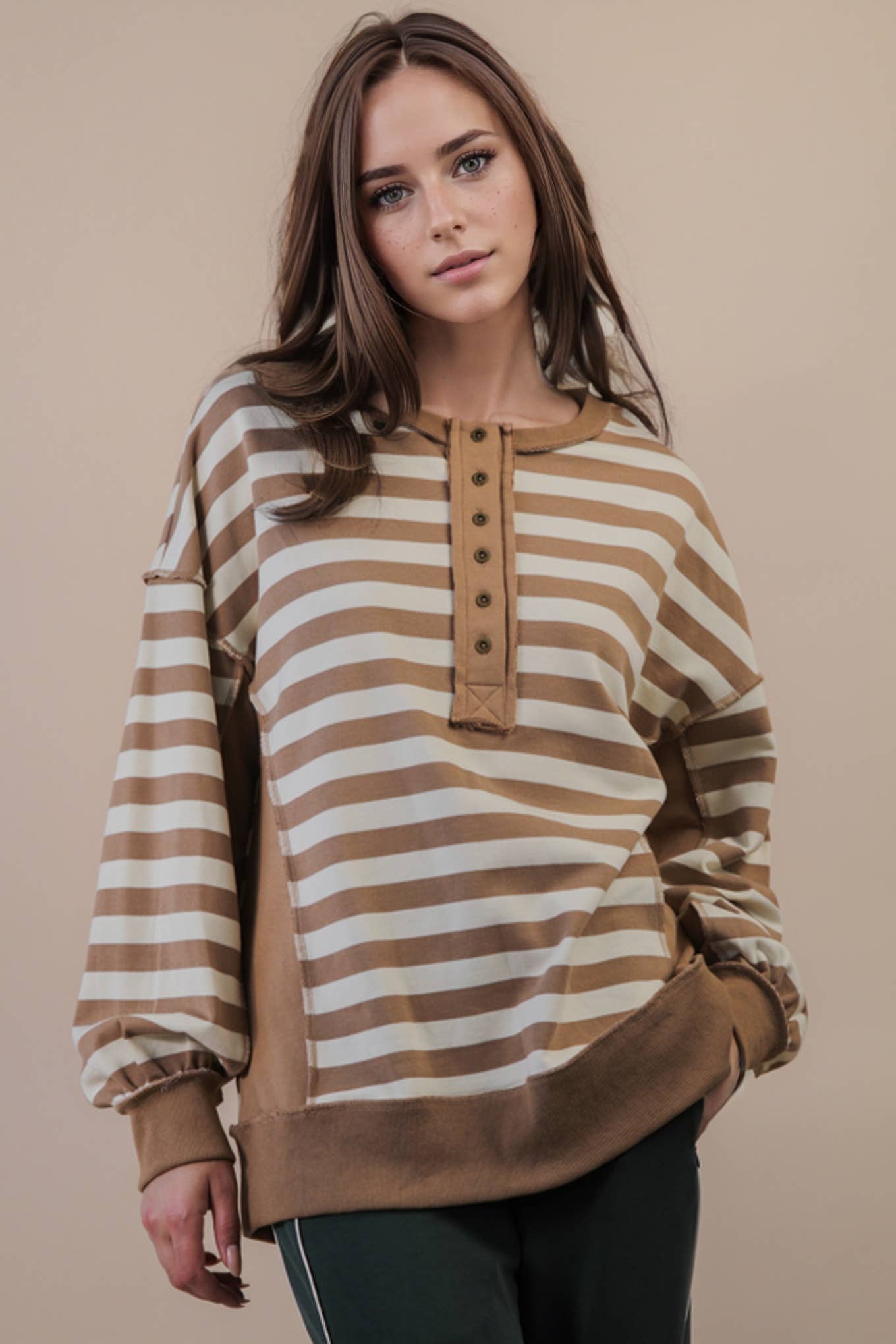 Oversized Striped Rugby Top