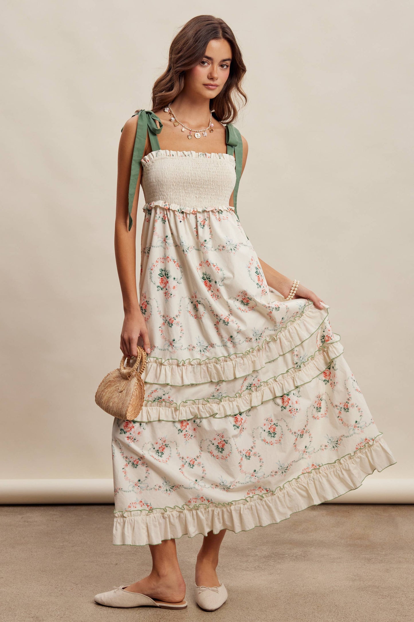 Tea Party Floral Midi Dress