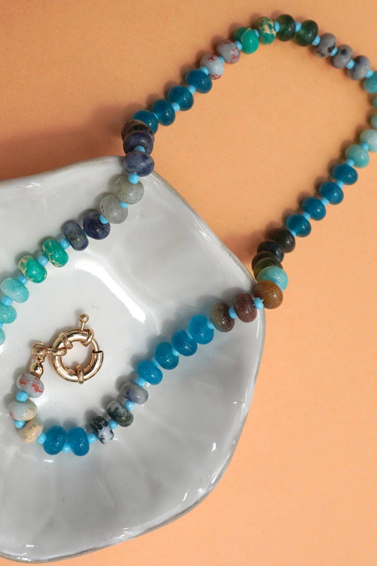 Natural Stone Multi Bead Necklace