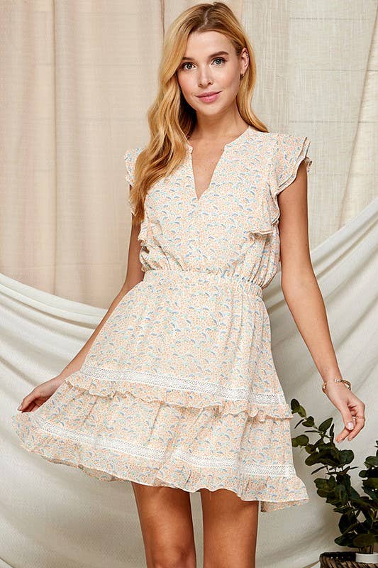 Ruffle & Lace Sleeveless Dress