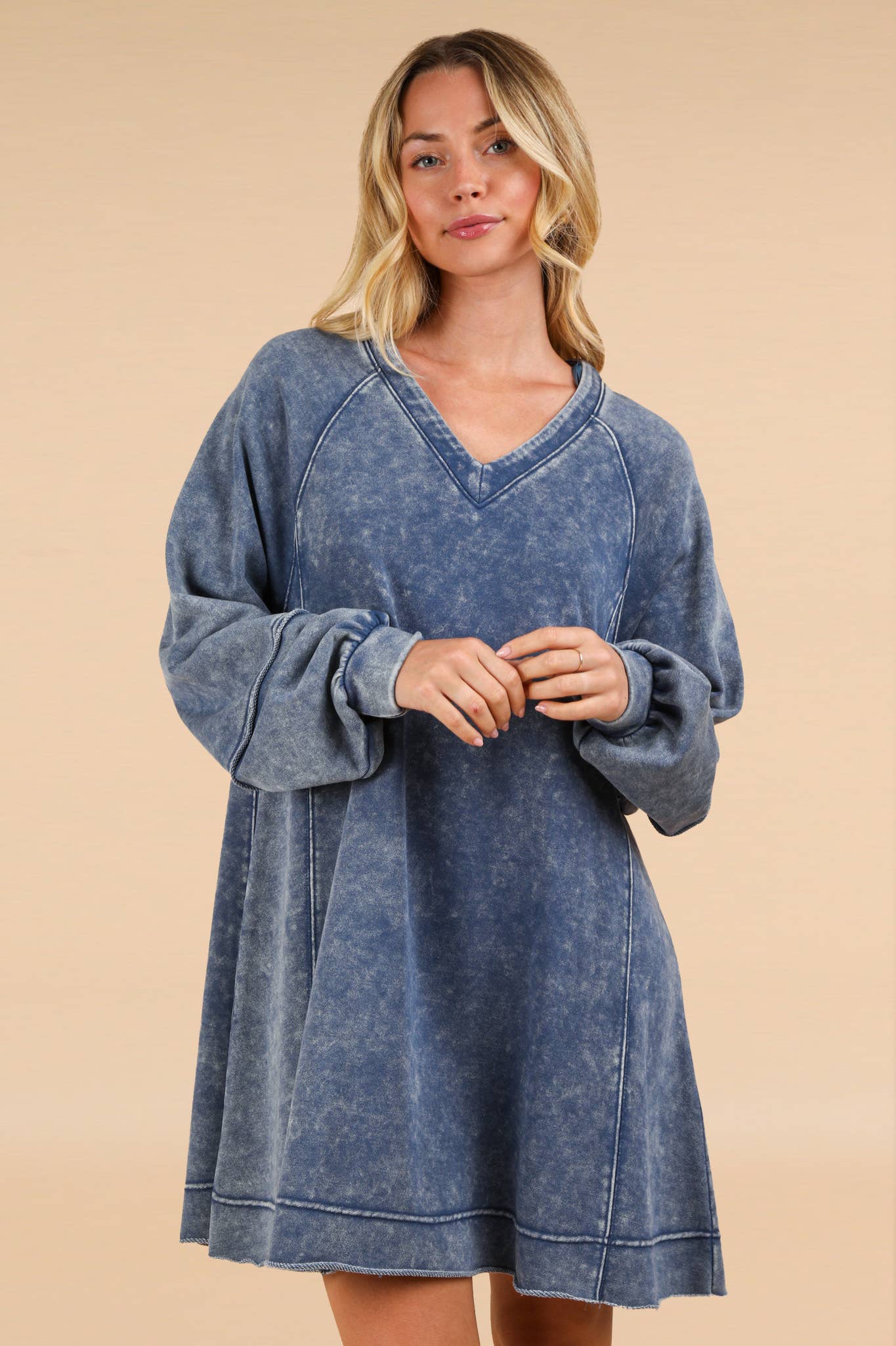 Mineral Washed Oversized Mini Dress