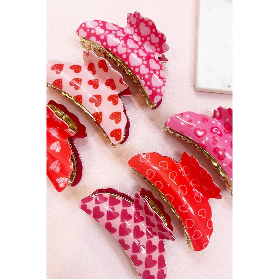 Hearts Hair Claw Clip
