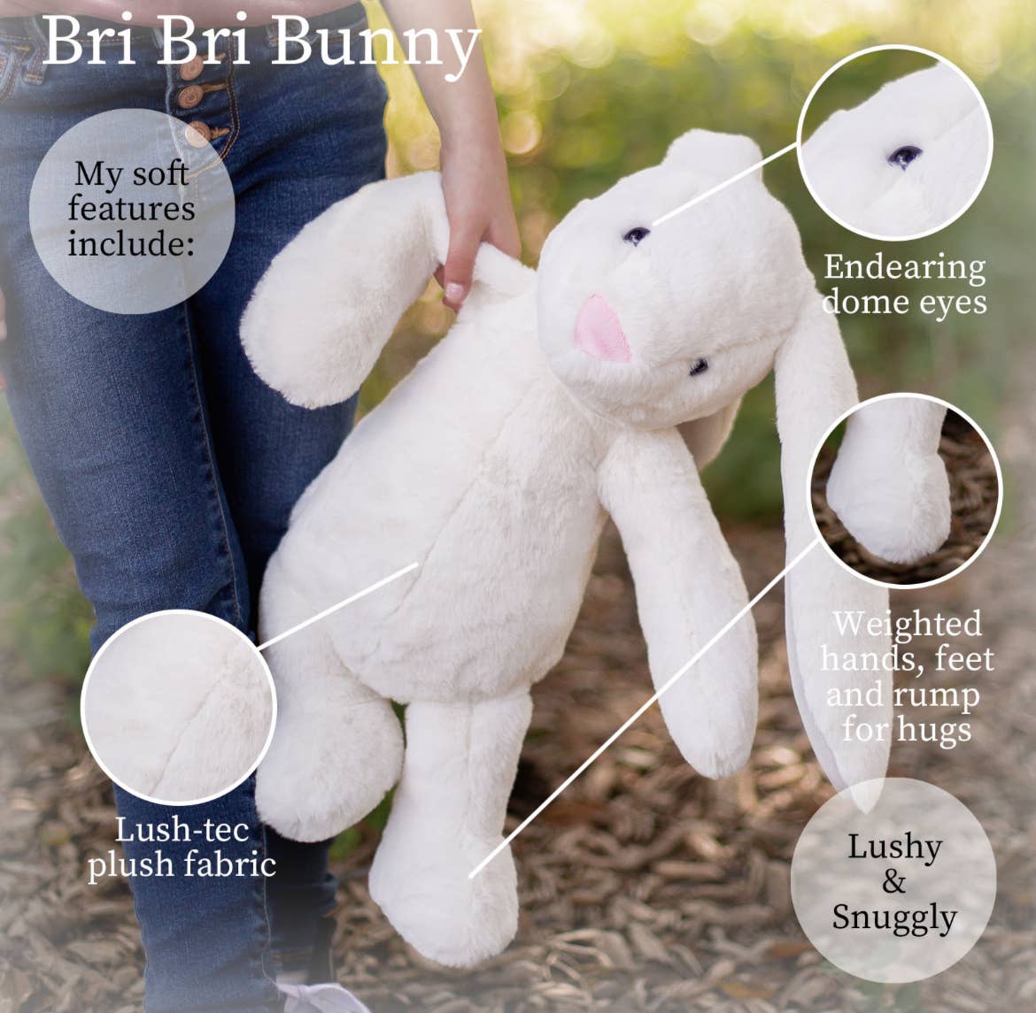 World's Softest Lushee 16 inch BriBri Cream Bunny Plush Toy