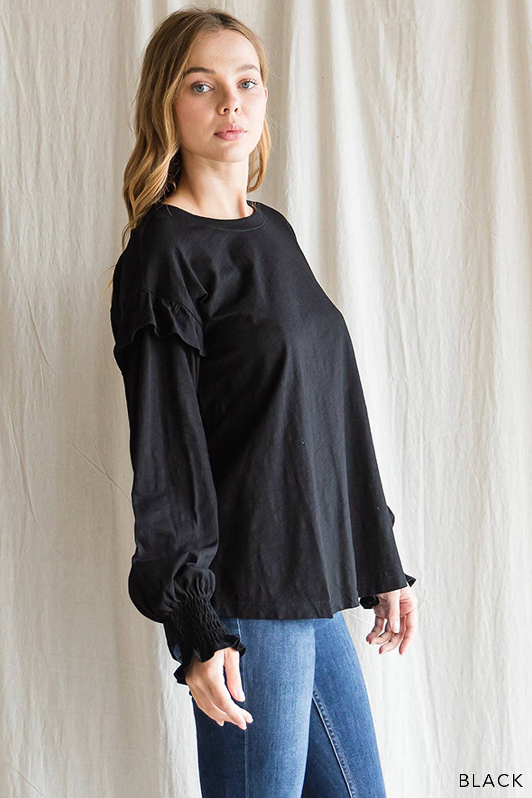 Women's Cotton Ruffle Top