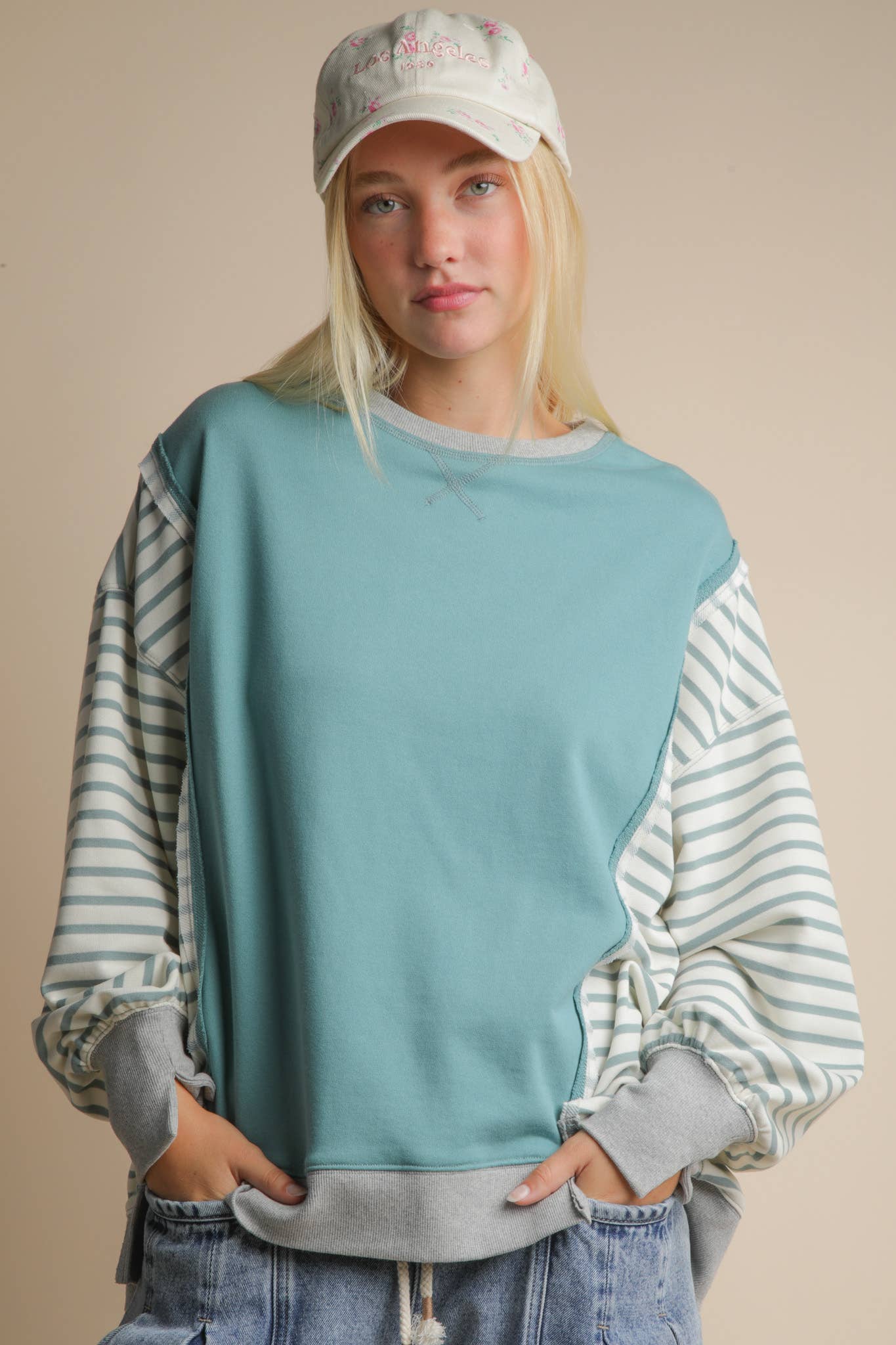 Oversized Striped Casual Knit Top
