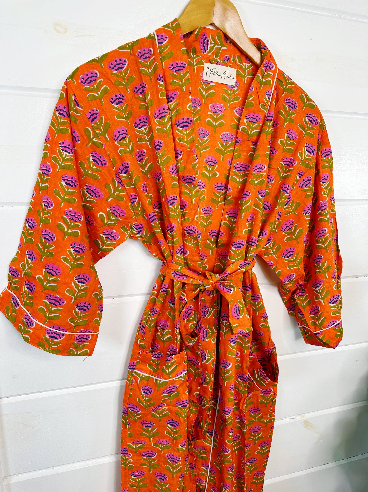 Women's Cotton Robe | Floral Print Kimono Cover-Up Duster