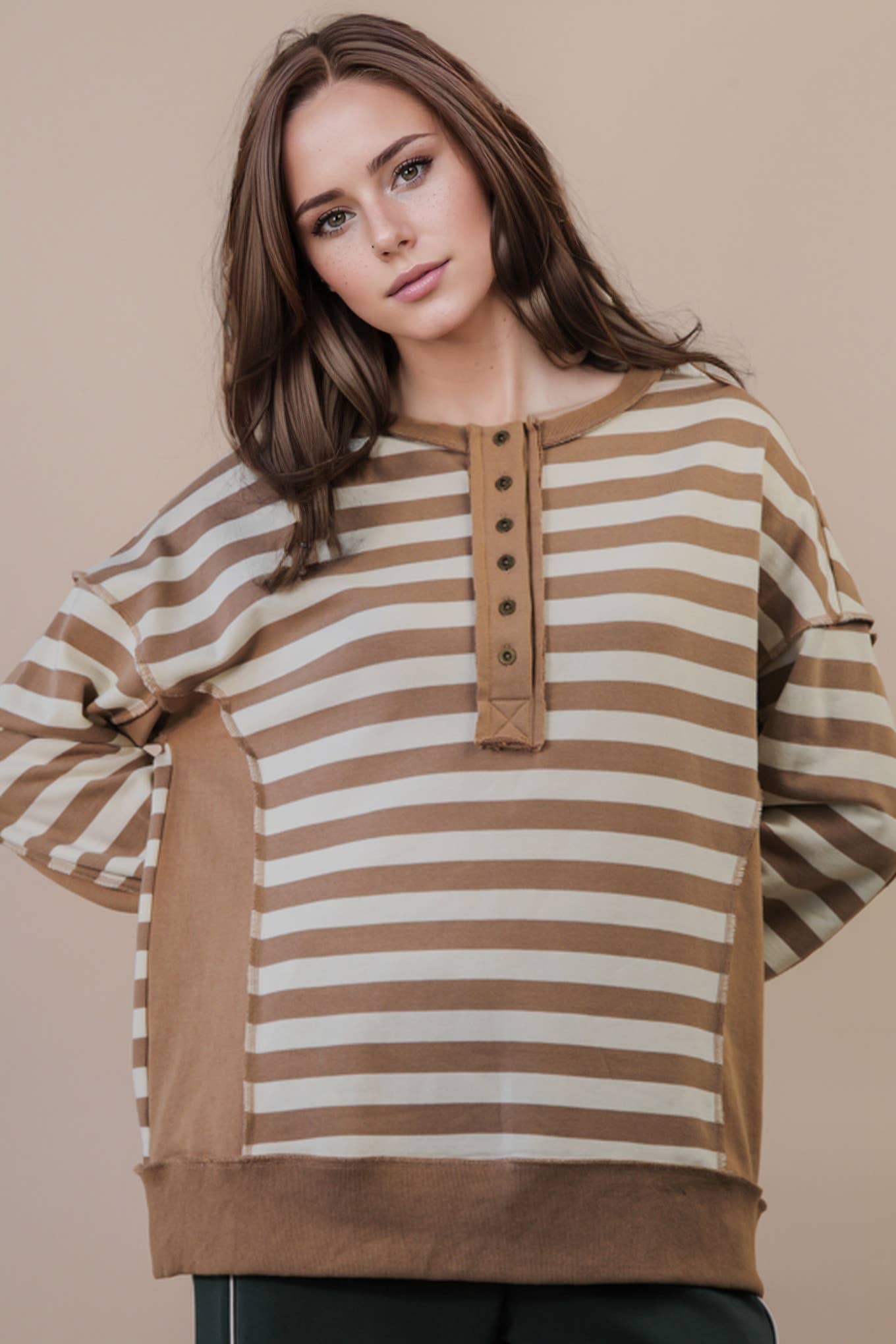 Oversized Striped Rugby Top