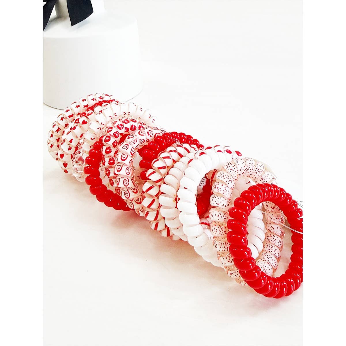Red Spiral Hair Ties