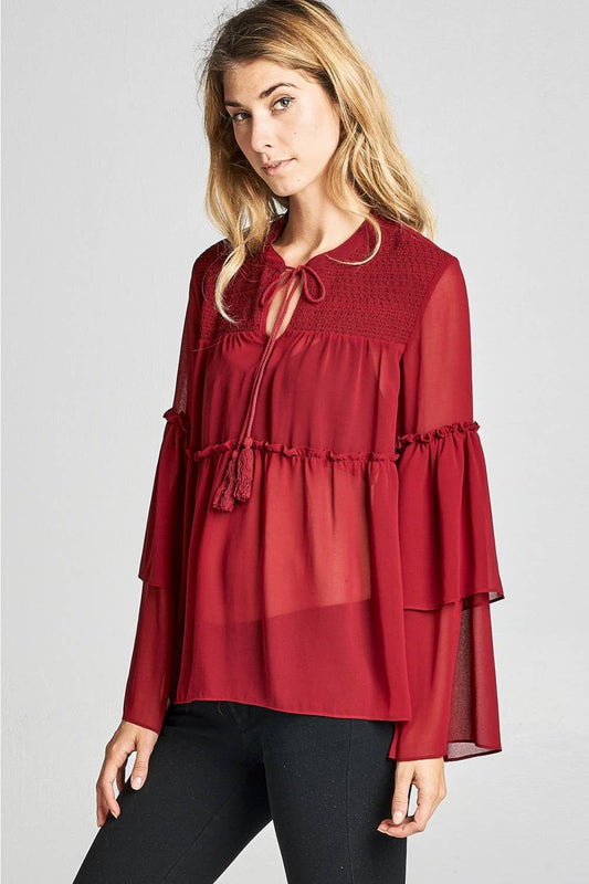 Sheer Layered Boho Top