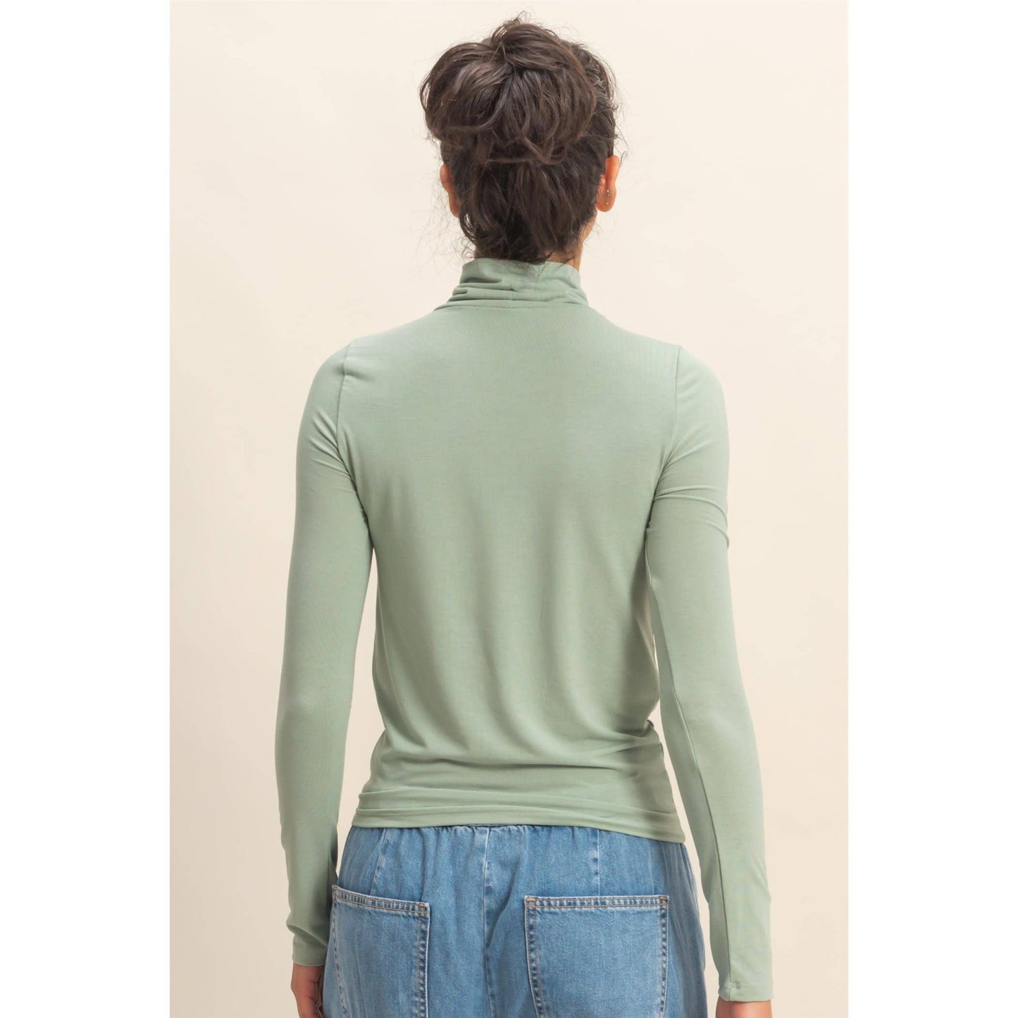 Turtleneck Long Sleeve Fitted Top